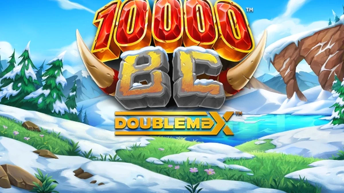 Interface do jogo 10000 BC DoubleMax com tema de era glacial